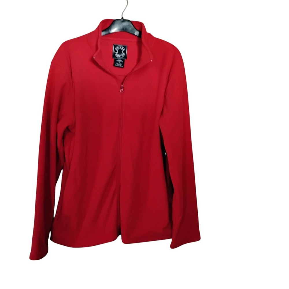 Urban Frontier Mens Red Full Zip Fleece Jacket Mock Neck XL New M-JRD11